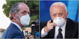 Copertina di Covid, le Regioni in allarme. Il Veneto anticipa la zona gialla: mascherine all’aperto. De Luca: “Ho dato ordine di riaprire le rianimazioni”