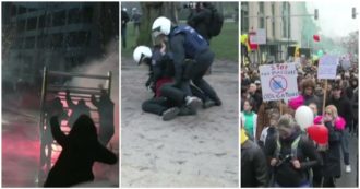 Copertina di Proteste a Bruxelles contro le misure anti-Covid: tensioni tra manifestanti e polizia – Video