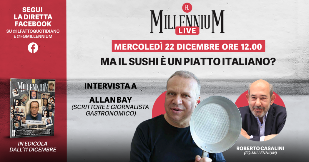 Ma il sushi è un piatto italiano? MillenniuM Live in diretta con lo scrittore e giornalista gastronomico Allan Bay