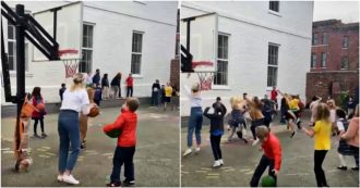 Copertina di L’impresa della maestra di terza elementare nel campetto della scuola: la gioia dei bambini è incontenibile