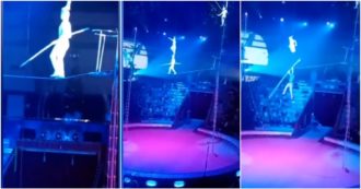 Copertina di Il funambolo perde l’equilibrio, spaventoso incidente durante lo spettacolo circense in Siberia. L’esitazione, poi il volo da diversi metri