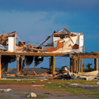 Grand Isle, 3 settembre.
 Le devastazioni prodotte dall’uragano Ida, il più forte ad aver colpito la Louisiana, dopo Katrina del 2005
foto:  Sean Rayford / getty images