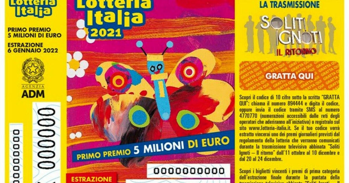 Lotteria Italia 2022, ecco tutti i biglietti vincenti: 9,46 milioni vinti tutti nel Lazio
