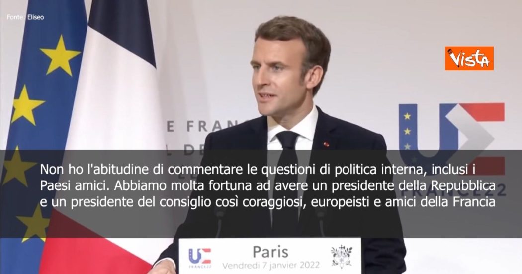 Macron elogia Mattarella e Draghi: “Fortunati ad avere presidenti della Repubblica e del Consiglio così coraggiosi e amici della Francia”