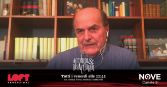 Copertina di Bersani ad Accordi&Disaccordi (Nove): “Berlusconi al Colle? Siamo fuori come i balconi. Il presidente deve avere autorità morale”