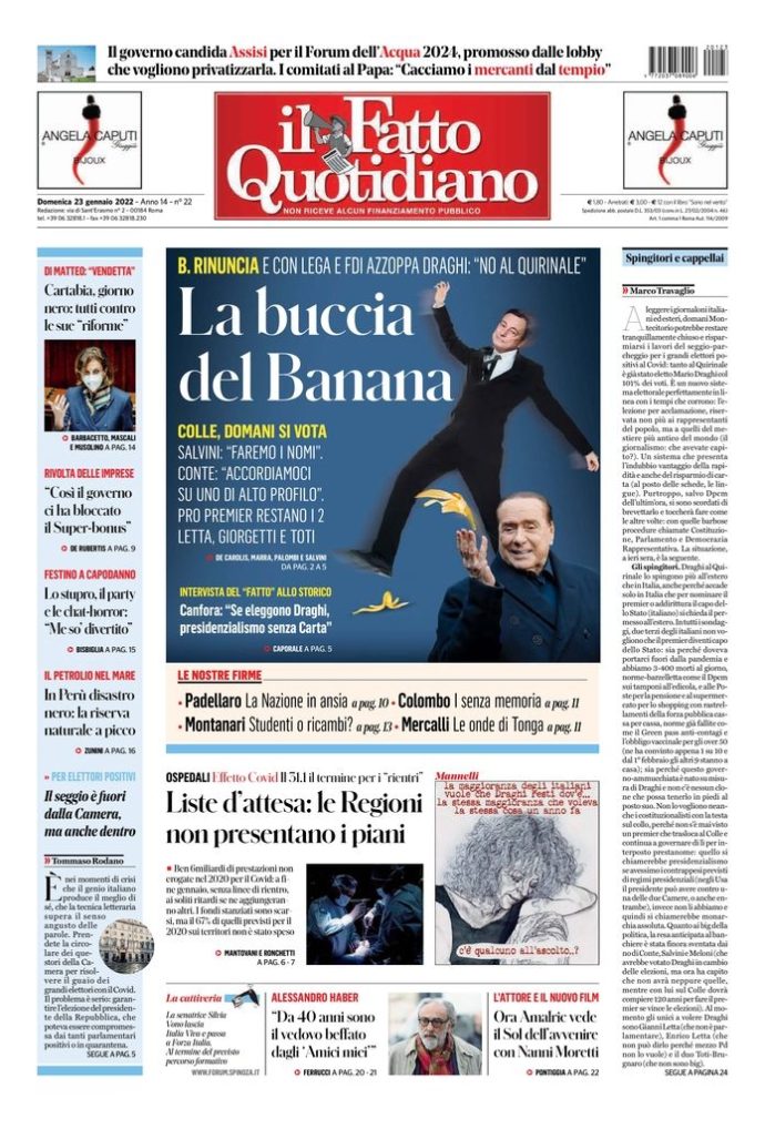 Copertina di domenica 23 gennaio 2022