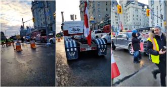 Copertina di Canada, prosegue la protesta dei camionisti no vax contro l’obbligo vaccinale: le code nelle strade di Ottawa