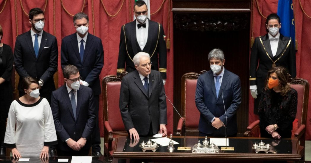 Sergio Mattarella, la diretta dell’insediamento: “Non mi sottraggo alla responsabilità”. Da Berlusconi a Letta, Conte, Salvini e Meloni: sostegno unanime dei leader