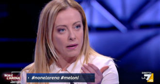 Copertina di Meloni a La7: “Salvini? Non lo sento dalla rielezione di Mattarella. Centrodestra non serve se non è alternativo alla sinistra”