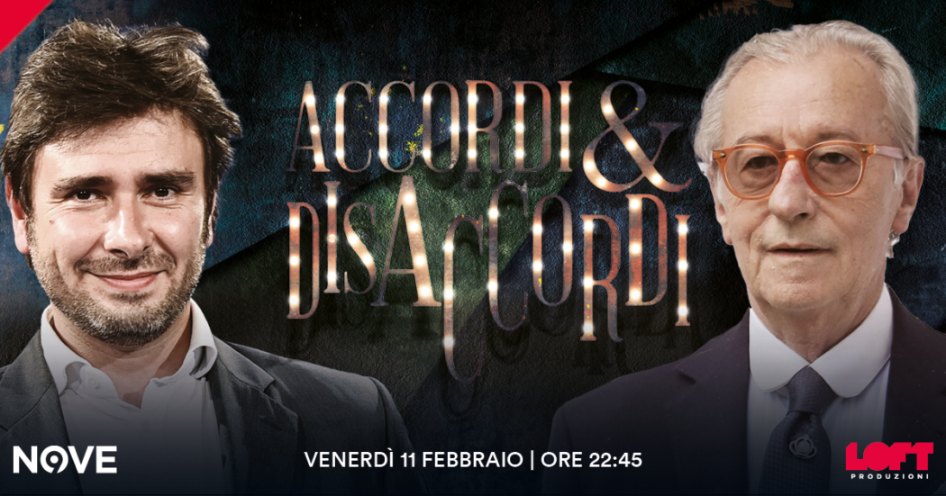 Vittorio Feltri e Alessandro Di Battista ospiti di Accordi&Disaccordi venerdì 11 febbraio alle 22.45 sul Nove.  Con Marco Travaglio