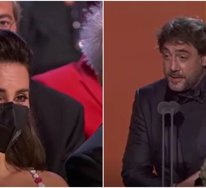 Premi Goya, la dedica di Javier Bardem fa commuovere Penelepe Cruz: l’attrice in lacrime – Video