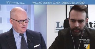 Copertina di Obbligo di vaccino per gli over 50, Borgonovo contesta Ricciardi su La7. Che replica: “Lei fa affermazioni senza fondamento scientifico”