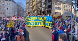 Copertina di Guerra Russia-Ucraina, la festa di Carnevale di Colonia si trasforma in una marcia per la pace: decine di migliaia di persone in strada – Video