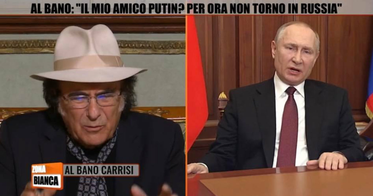 Zona Bianca, Al Bano sulla guerra Russia-Ucraina: “Fate vedere a Vladimir Putin tutte queste immagini, vedo delle scene pazzesche”