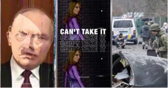 Copertina di Madonna attacca Putin e si schiera al fianco dell’Ucraina: il video remix con le immagini delle bombe e il volto di Hitler