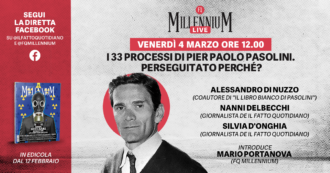 I 33 processi di Pier Paolo Pasolini. Perseguitato perché? Rivedi la diretta di Millennium Live