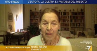 Copertina di Guerra Russia-Ucraina, Edith Bruck a La7: “Gravissimo errore paragonare nazifascismo a invasione di Putin o gli ucraini ai partigiani”