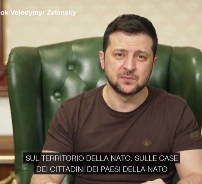 Guerra Russia-Ucraina, Zelensky: “Se non chiudete il nostro cielo è questione di tempo prima che missili russi cadano sul territorio Nato”