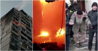 Copertina di Guerra Russia-Ucraina, razzo intercettato dalla contraerea si schianta su un palazzo di Kiev: un morto e 30 persone evacuate – Video