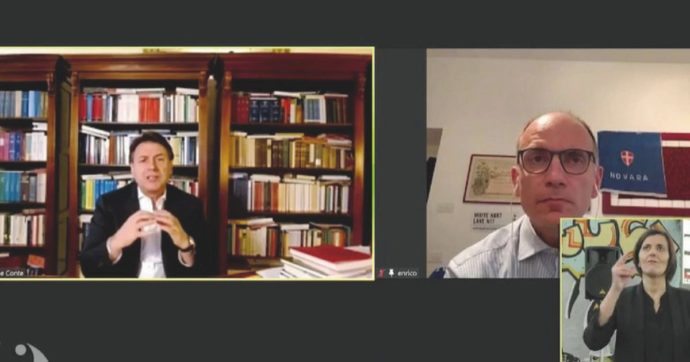 Conte e Letta non parlano di guerra per la pace 5S-Pd