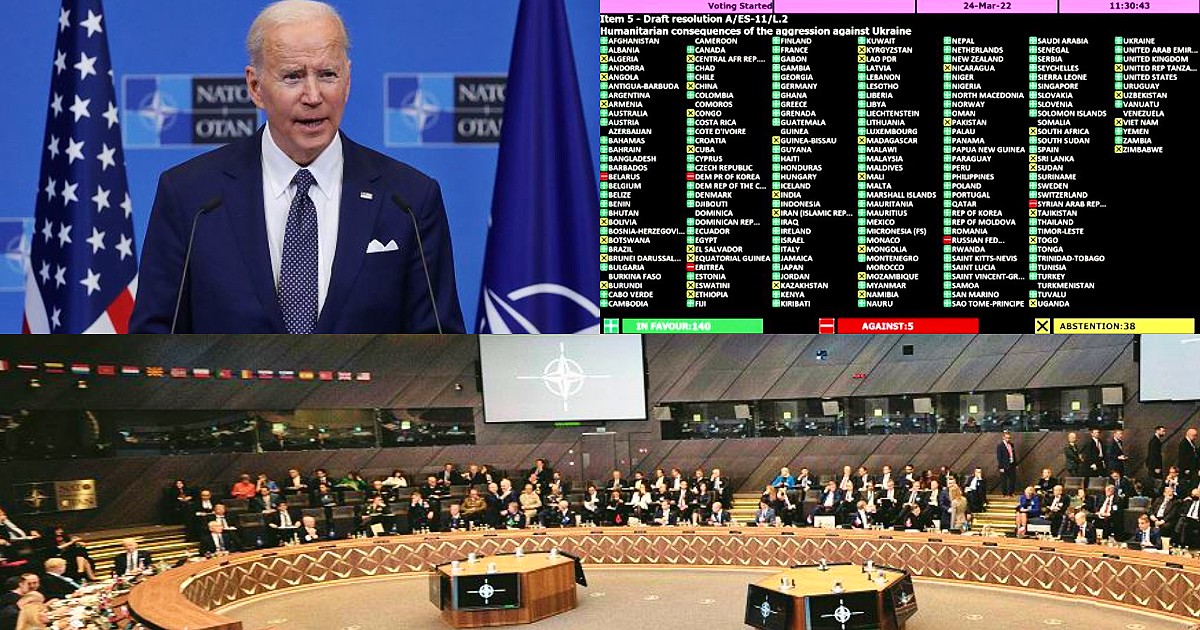 Russo-Ukrainian War, Live Stream – UN Ceasefire Vote: 5 no.  Biden: “Chemical attacks? We will respond.”  US and EU: Energy Task Force
