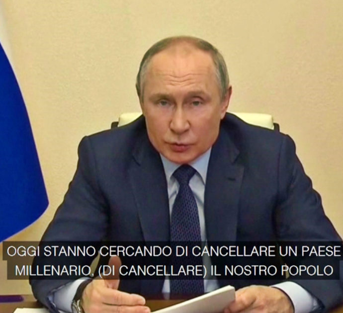 Guerra Russia-Ucraina, Putin: “In Occidente stanno cercando di cancellare la nostra cultura. L’ultima volta successe col nazismo”