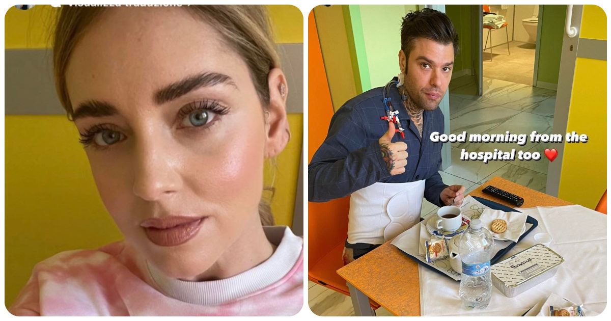 Fedez fa colazione dopo l’operazione per il tumore al pancreas, Chiara Ferragni è con lui: “Buongiorno dall’ospedale”