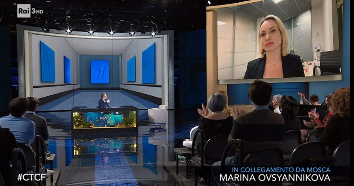 Guerra Russia-Ucraina, Marina Ovsyannikova da Fazio: “Ora il tg per per cui lavoravo trasmette le notizie con un minuto di ritardo. Vietato nominarmi”
