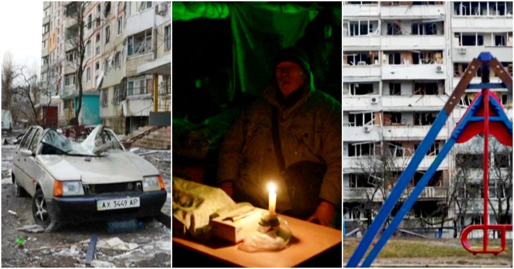 Guerra Russia-Ucraina, Kharkiv è una città fantasma dopo i bombardamenti: nei rifugi sotterranei anziani e persone malate – Video