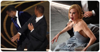 Copertina di Oscar 2022, Will Smith tira uno schiaffo a Chris Rock: la reazione di Nicole Kidman diventa virale