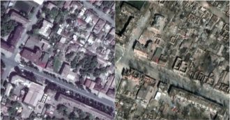 Guerra Russia-Ucraina, le immagini dall’alto di Mariupol prima e dopo i bombardamenti