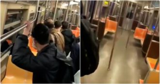 Copertina di Sparatoria nella metropolitana di New York, il rumore dei colpi nel vagone accanto in uno dei video girati dai testimoni