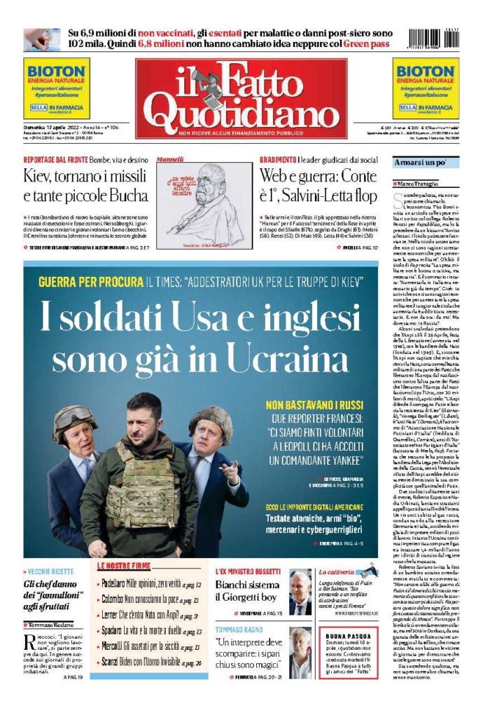 Copertina di domenica 17 Aprile 2022