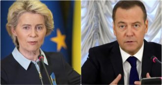 Copertina di Von der Leyen: “Default Russia solo questione di tempo”. Medvedev: “Se falliamo noi fallite anche voi”