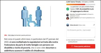 Copertina di Reddito di cittadinanza, petizione della Federazione superamento handicap al governo perché elimini i tagli agli invalidi