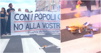 Copertina di 25 aprile, a Bologna a fuoco le bandiere Nato. I manifestanti: “Alleanza assassina” – Video
