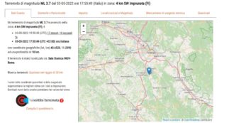 Copertina di Firenze, doppia scossa di terremoto: una di magnitudo 3.7 con epicentro a Impruneta, poi in serata una replica di 3.4
