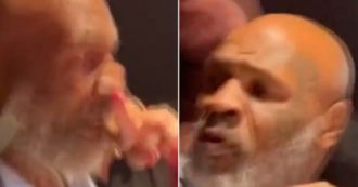 Copertina di Donna infila per sbaglio un dito nel naso di Mike Tyson: l’ex pugile reagisce così – VIDEO