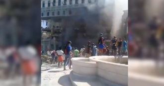 Copertina di Cuba, il video dei momenti subito successivi all’esplosione all’Hotel Saratoga dell’Avana: il fumo e il palazzo annerito
