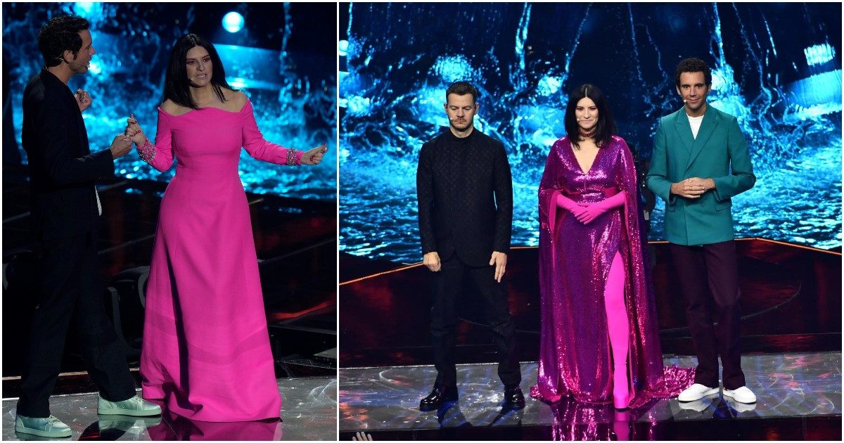Eurovision 2022, l’eleganza grintosa di Laura Pausini in rosa Valentino. Mika super sprint: i look della prima serata – FOTO