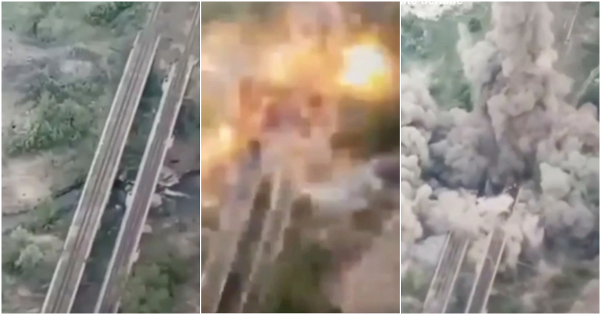 Guerra Russia Ucraina, l’esercito di Kiev fa saltare in aria il ponte sul Seversky Donets per fermare l’avanzata dei militari di Mosca – Video