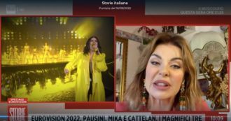 Copertina di Storie italiane, Alba Parietti svela il vero motivo del malore di Laura Pausini all’Eurovision: “Ho chattato con lei”