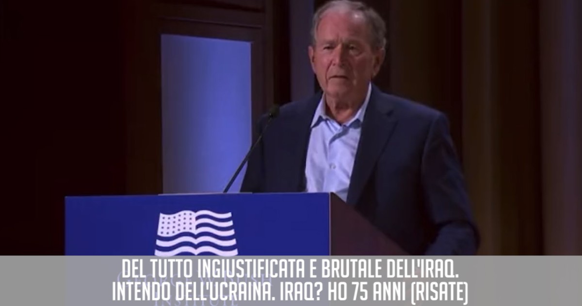 Guerra in Ucraina, la gaffe di George W. Bush: “La brutale e ingiustificata invasione dell’Iraq…”. Poi si corregge – Video