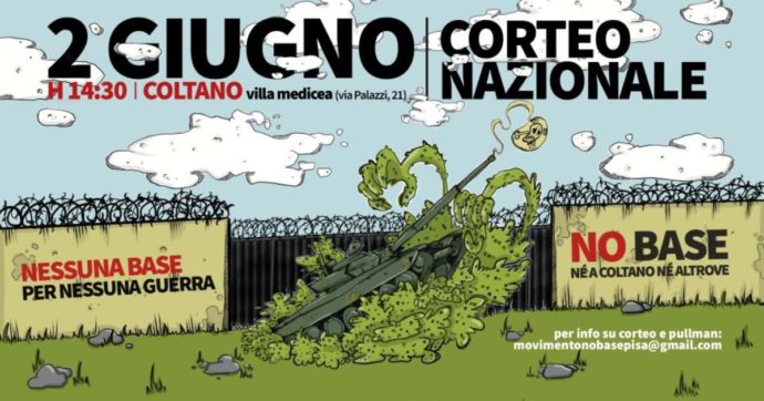 Base militare a Pisa, il movimento dei contrari si organizza: “Né qui né altrove. E il 2 giugno scendiamo in piazza per dire no”
