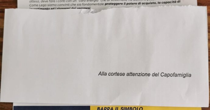 Verona, la Lega scrive ai “capofamiglia” per chiedere di votare Sboarina (Fdi). Proteste di Pd e Azione: “Ignoranti, umiliano le donne”