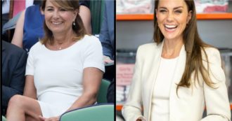 Copertina di Kate Middleton e la mamma Carole indossano lo stesso abito: la cosa non passa inosservata, gliel’ha prestato lei?