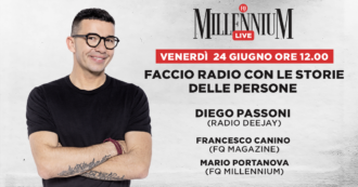 Copertina di “Faccio radio con le storie delle persone”. La diretta di Millennium Live con Diego Passoni, Francesco Canino e Mario Portanova
