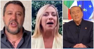 Ballottaggi, il videomessaggio (separato) di Berlusconi, Salvini e Meloni: “Anche dove siamo andati divisi, votate la destra”