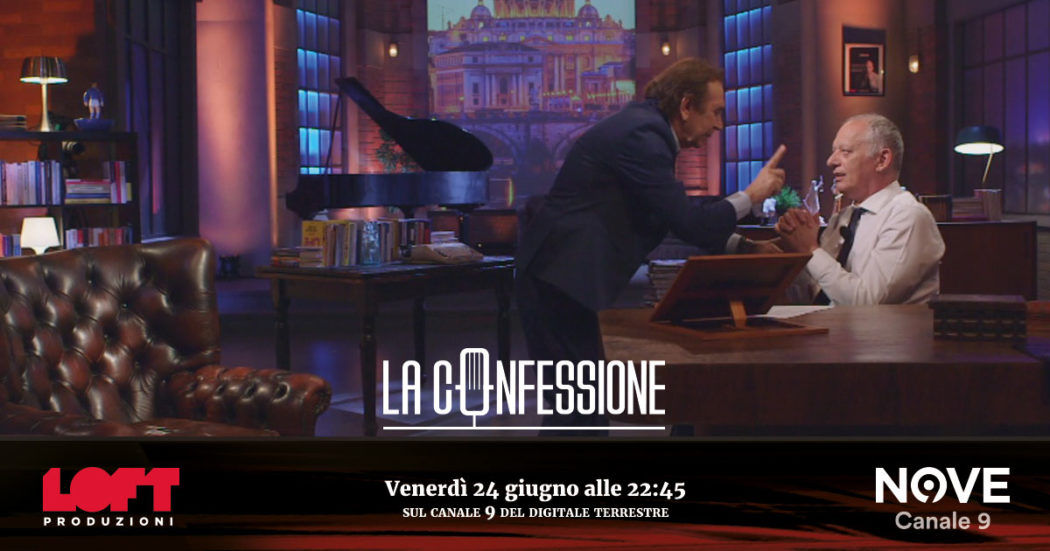 Giucas Casella intreccia le mani a Peter Gomez a La Confessione (Nove) e le slega con un soffio: “E’ vero, l’esperimento funziona”