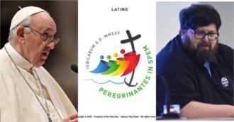 Copertina di Adinolfi contro il logo del Giubileo: “Ma è un Gay pride?”. Ecco qual è il significato del simbolo. Chi lo ha scelto? Papa Francesco